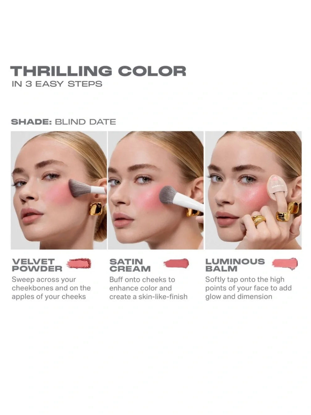 MORPHE Cheek Thrills Trios Multi-Finish Face Blush Trio NWT beach bonfire